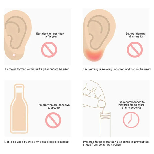 120/60pcs Ear Piercing Cleaning Effective Ear Hole Cleaner Tool Disposable Earrings Hole Clean Paper Line for Removing Dirt Odor