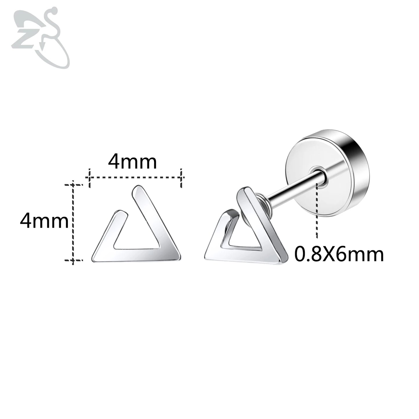 ZS 1 Pair Cute Heart Flower Stud Earring For Women Girls 20G Stainless Steel Flat Back Earrings Cartilage Helix Conch Piercings