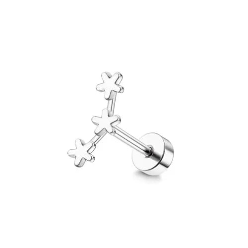 Drperfect Cartilage Earring Stainless Steel Helix for Women Opal CZ Stud Earrings Butterfly Flat Back Cartilage Piercing Jewelry