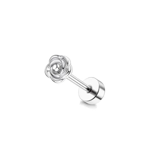 Drperfect Cartilage Earring Stainless Steel Helix for Women Opal CZ Stud Earrings Butterfly Flat Back Cartilage Piercing Jewelry
