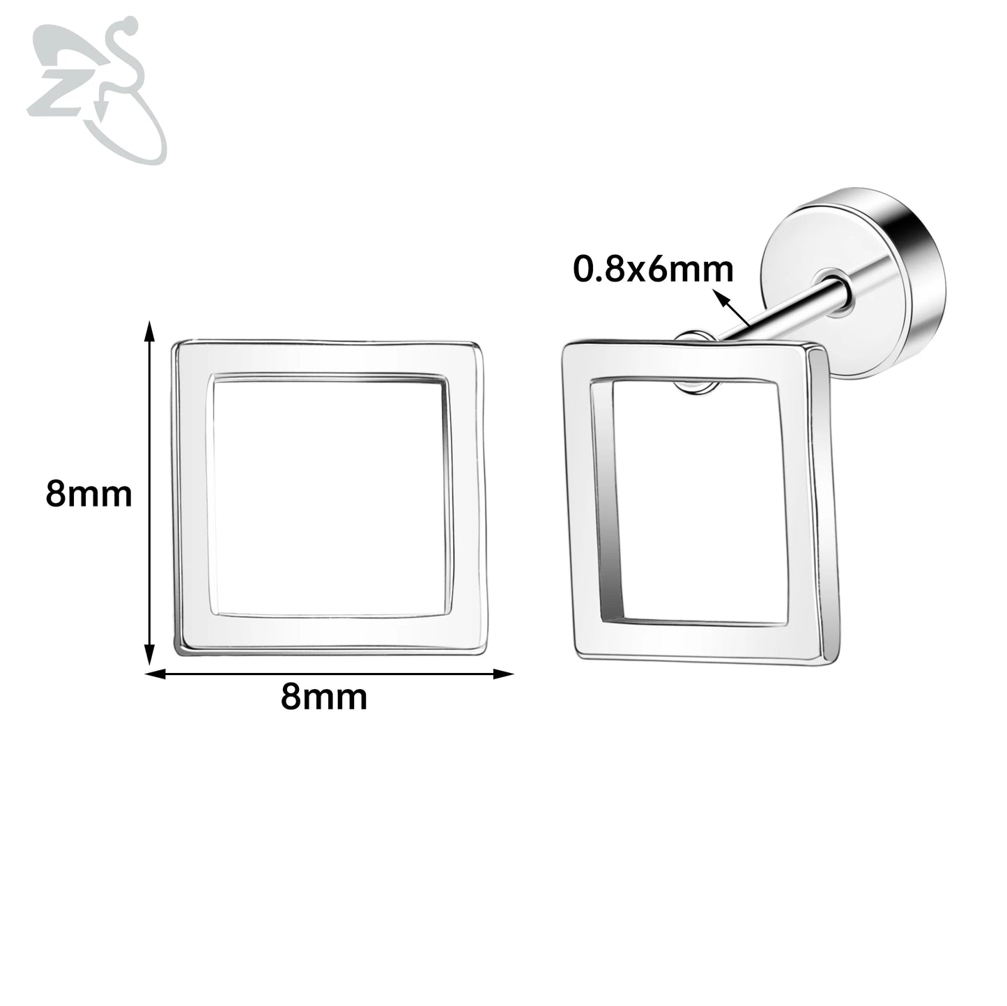ZS 1 Pair Cute Heart Flower Stud Earring For Women Girls 20G Stainless Steel Flat Back Earrings Cartilage Helix Conch Piercings