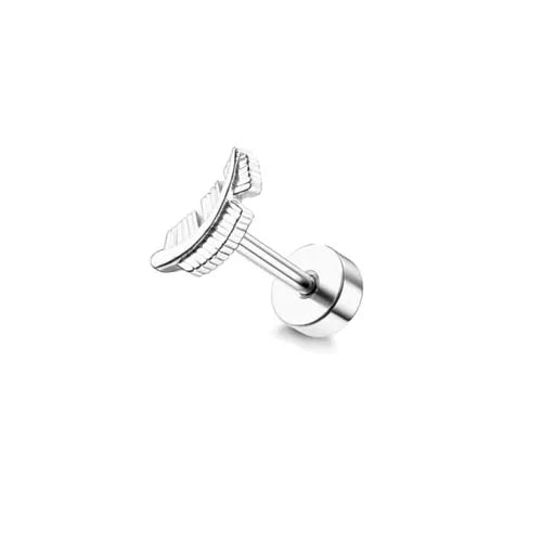 Drperfect Cartilage Earring Stainless Steel Helix for Women Opal CZ Stud Earrings Butterfly Flat Back Cartilage Piercing Jewelry