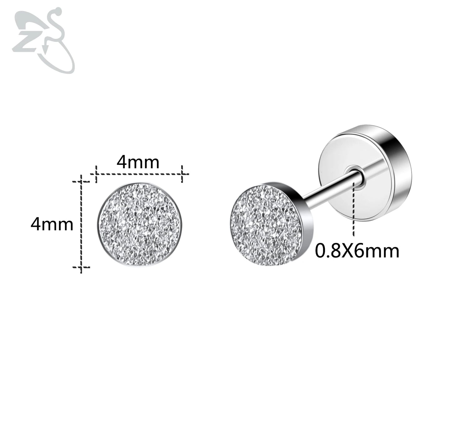 ZS 1 Pair Cute Heart Flower Stud Earring For Women Girls 20G Stainless Steel Flat Back Earrings Cartilage Helix Conch Piercings