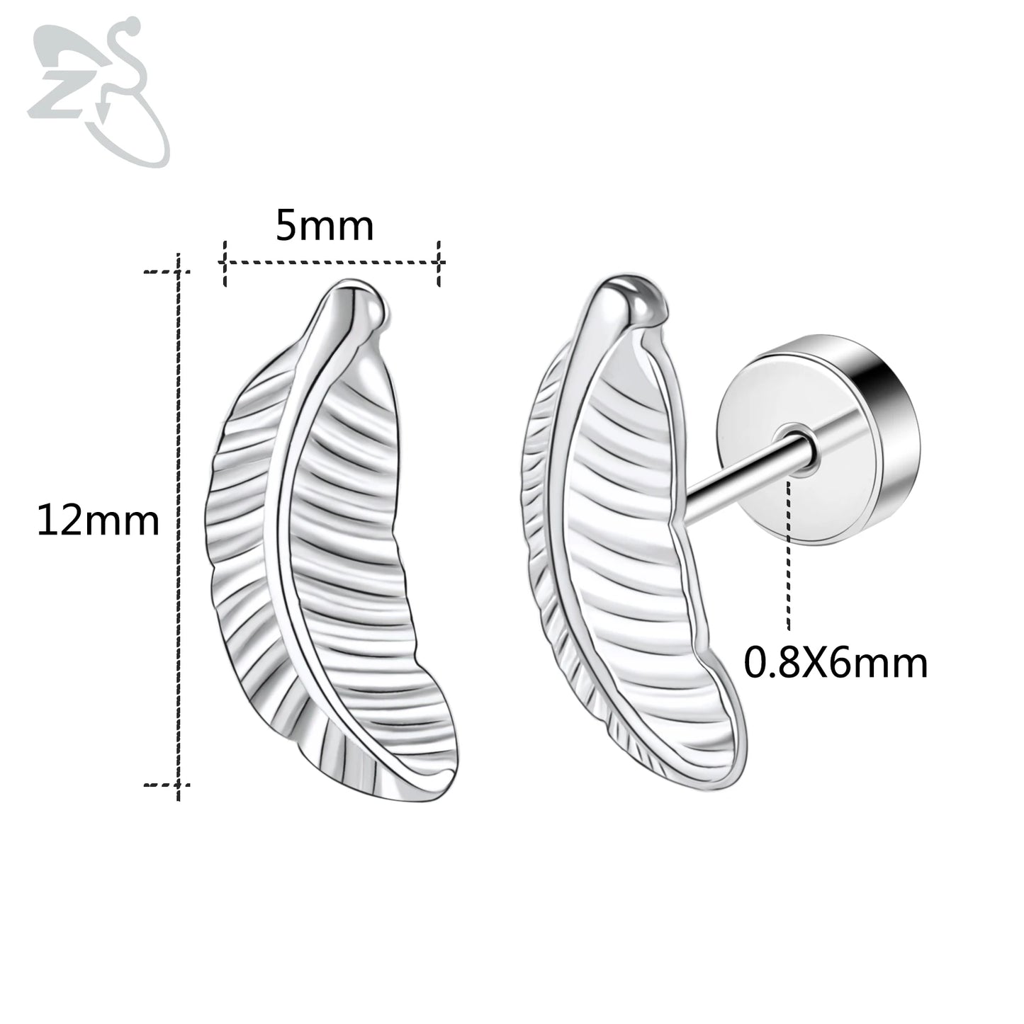 ZS 1 Pair Cute Heart Flower Stud Earring For Women Girls 20G Stainless Steel Flat Back Earrings Cartilage Helix Conch Piercings