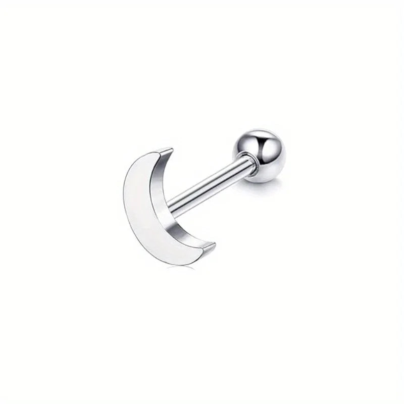 Drperfect Cartilage Earring Stud for Women Stainless Steel Cartilage Hoop Earring Heart Flower Chain Dangle CZ Piercing Jewelry