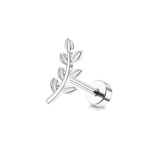 Drperfect Cartilage Earring Stainless Steel Helix for Women Opal CZ Stud Earrings Butterfly Flat Back Cartilage Piercing Jewelry