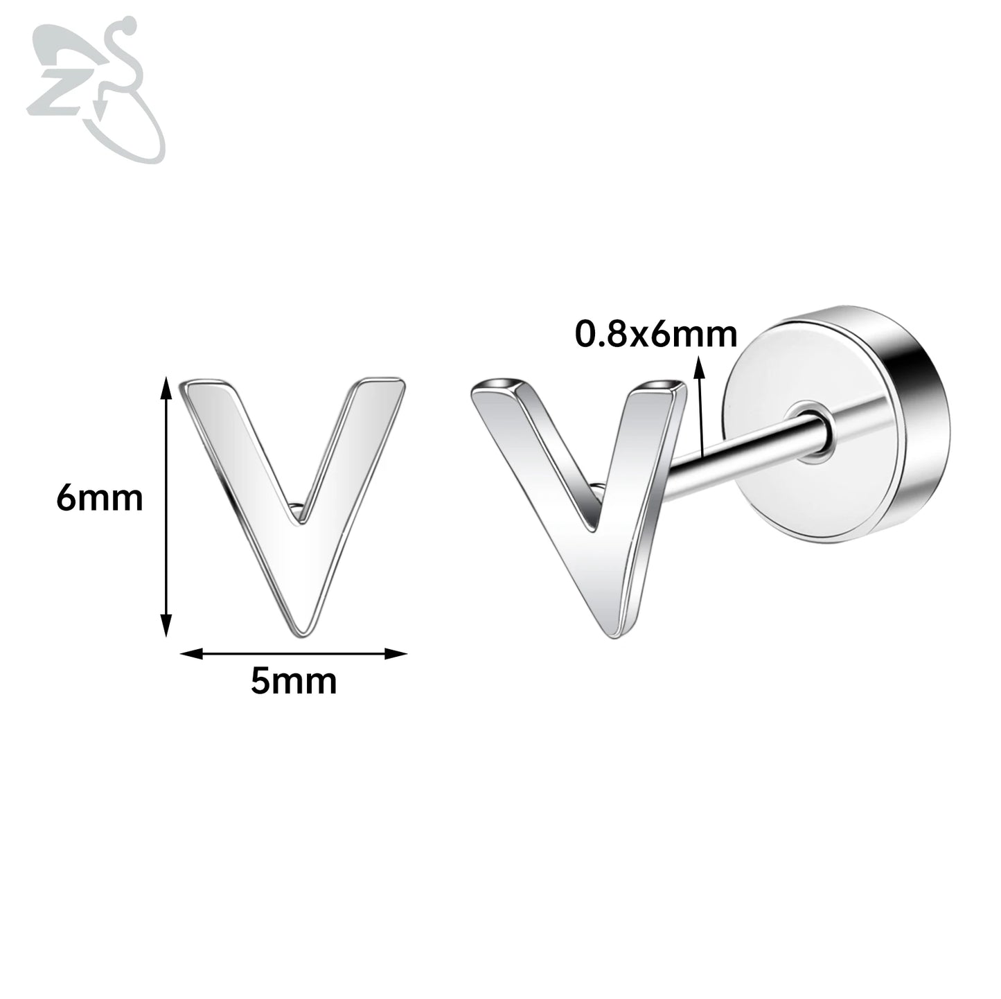 ZS 1 Pair Cute Heart Flower Stud Earring For Women Girls 20G Stainless Steel Flat Back Earrings Cartilage Helix Conch Piercings