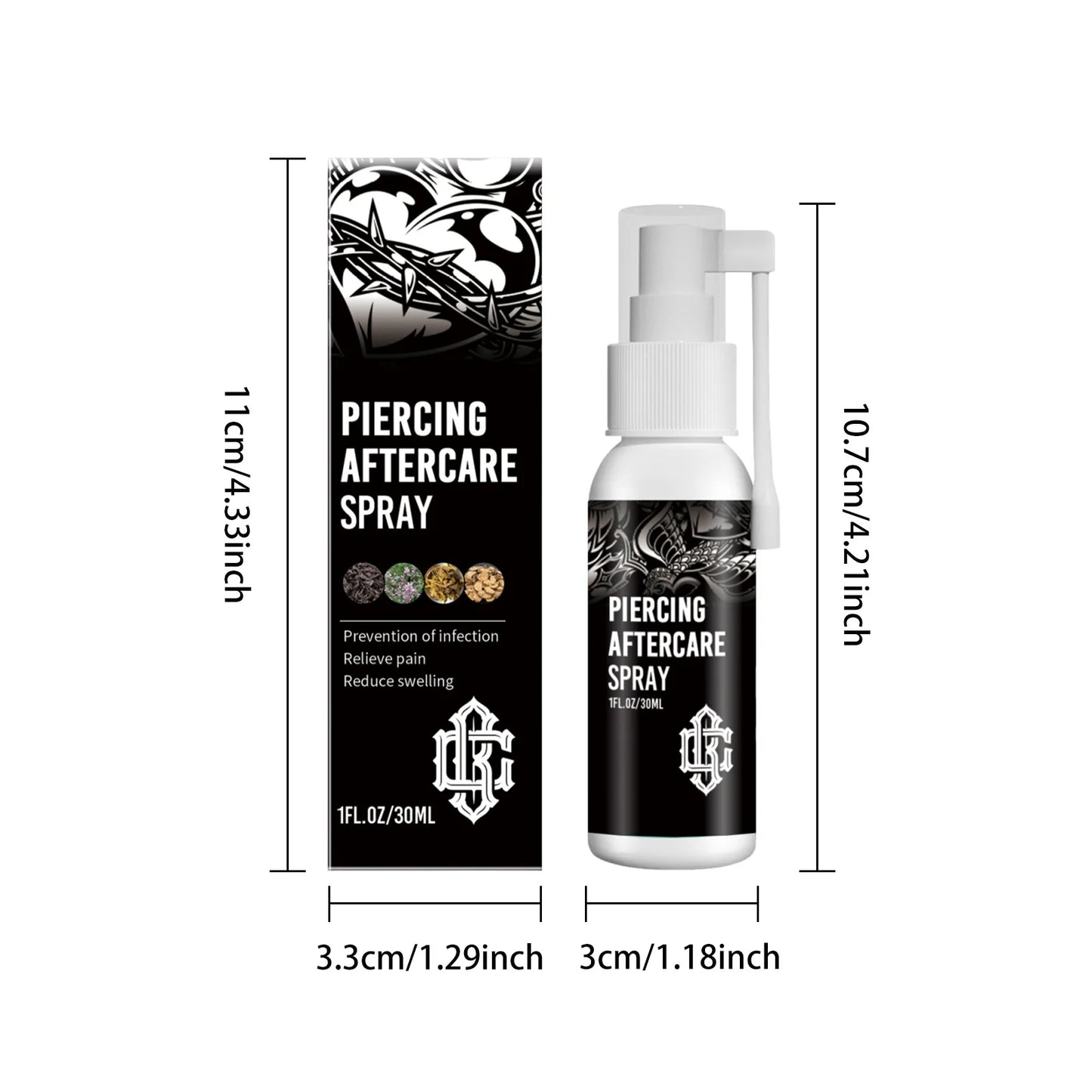 After Piercing Spray Reduce Allergy Swelling Ear Disinfecting Cleaning Earring Hole Soothing Piercing Aftercare Cleaner Fluid