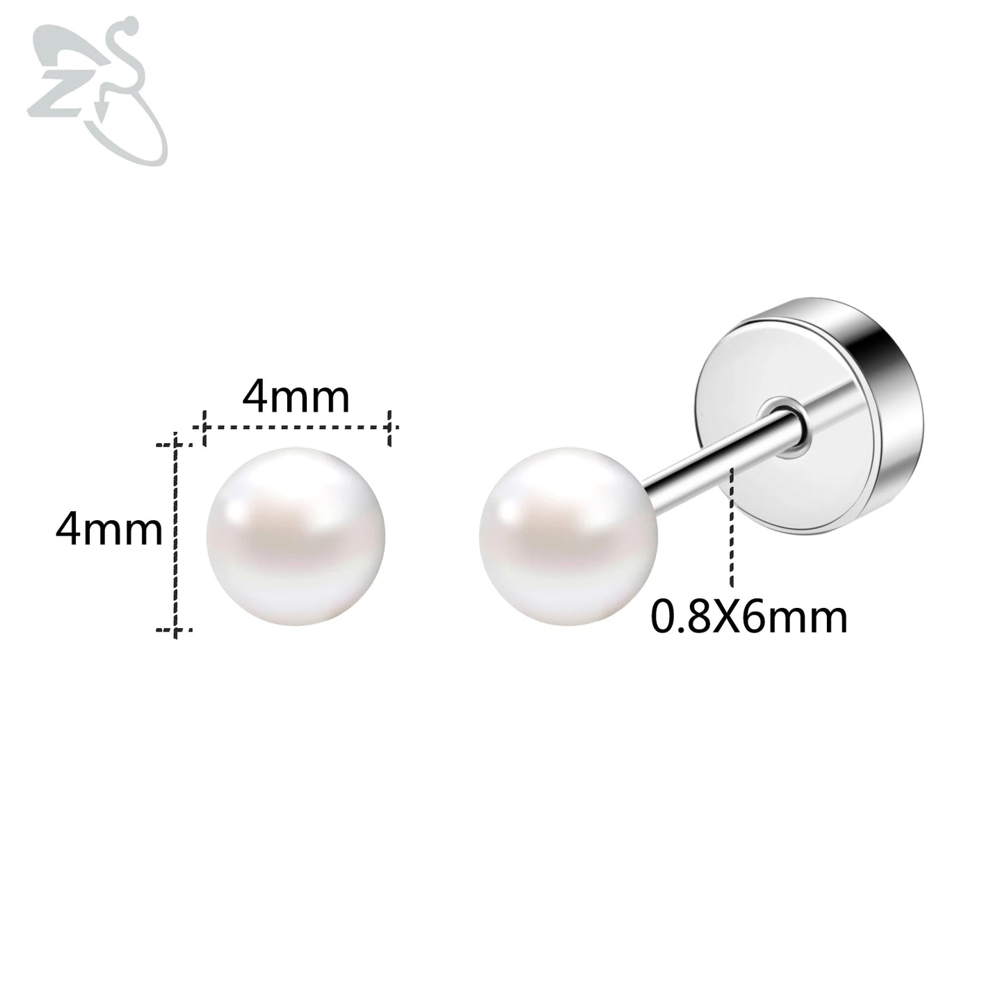 ZS 1 Pair Cute Heart Flower Stud Earring For Women Girls 20G Stainless Steel Flat Back Earrings Cartilage Helix Conch Piercings
