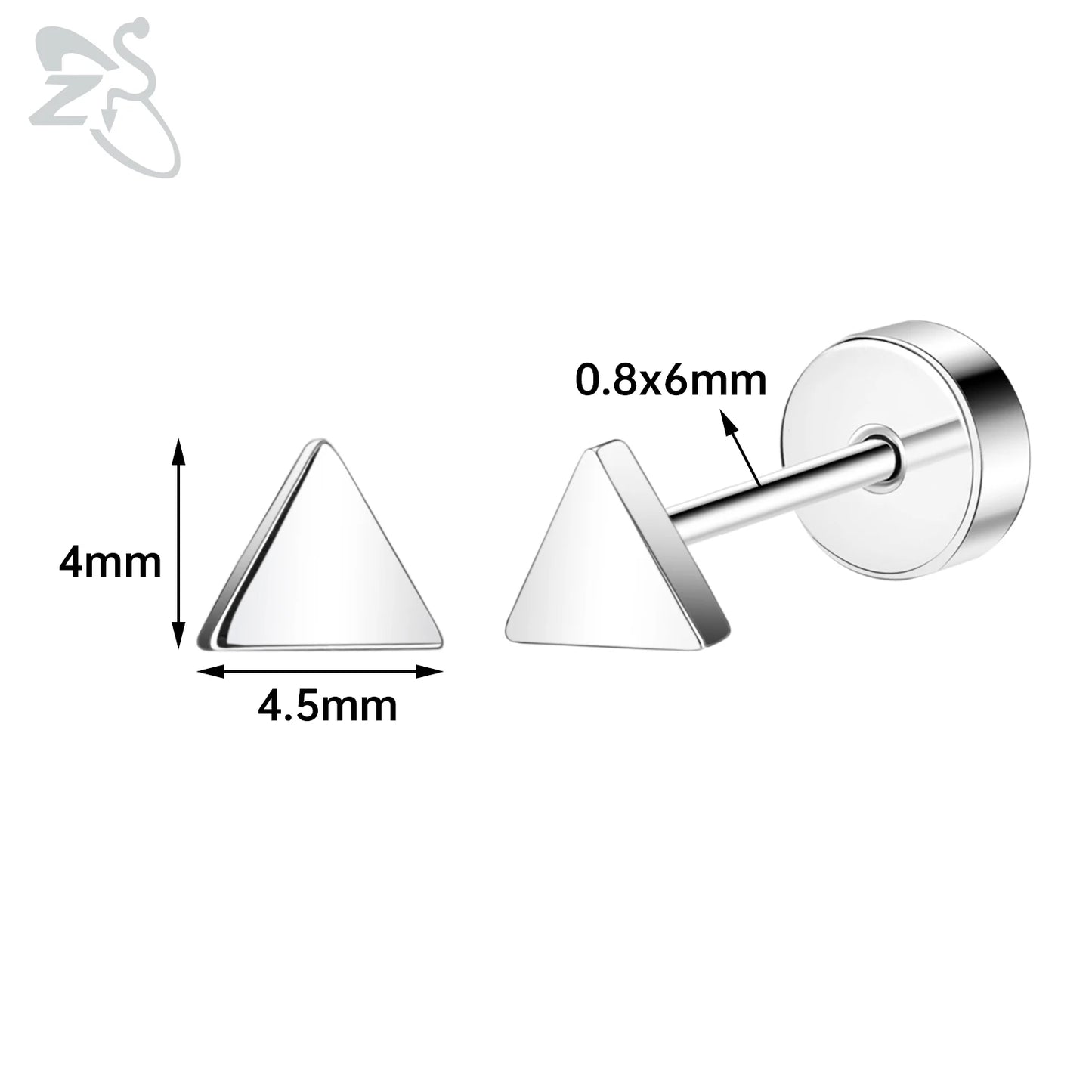 ZS 1 Pair Cute Heart Flower Stud Earring For Women Girls 20G Stainless Steel Flat Back Earrings Cartilage Helix Conch Piercings