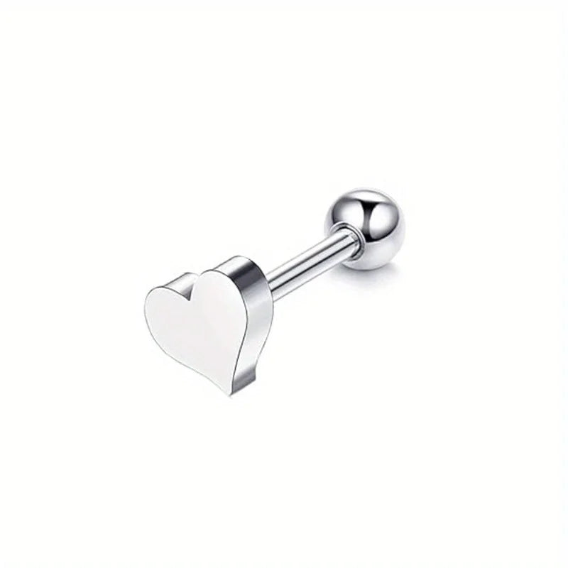 Drperfect Cartilage Earring Stud for Women Stainless Steel Cartilage Hoop Earring Heart Flower Chain Dangle CZ Piercing Jewelry