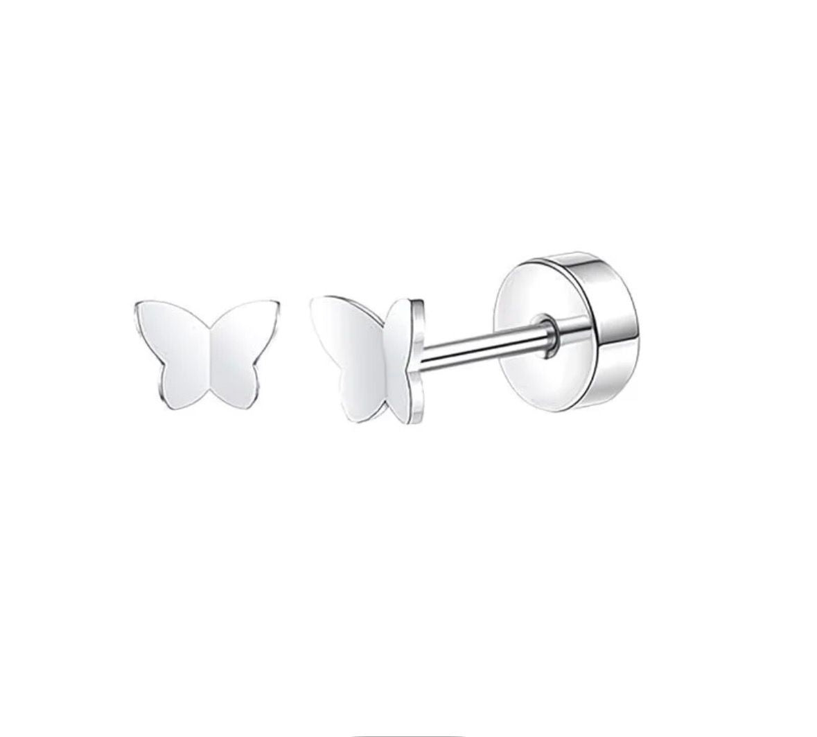 Silver Round Flat Back Studs